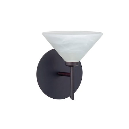 Besa Lighting Kona Mini Sconce, Marble, Bronze Finish, 1x5W LED 1SW-117652-LED-BR